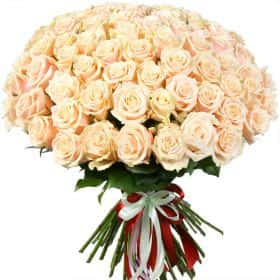 Букет из 75 кремовых роз "Талея" 70 см