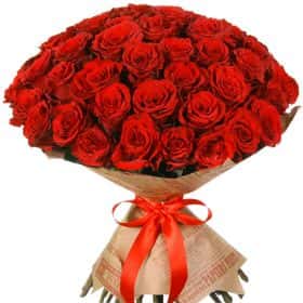Букет из 51 красной розы "Аппер Класс" 60 см