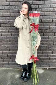 11 гигантских Красных роз 150 см