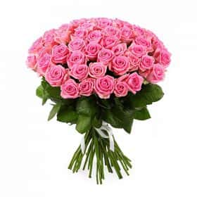 Букет Розовый фламинго (51 роза)