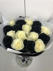 Черные розы 25 шт. микс