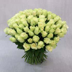 Букет из 101 белой розы 40 см.Cтандарт