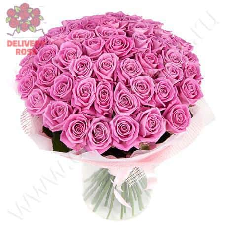Букет «Розовый восторг» (51 роза)