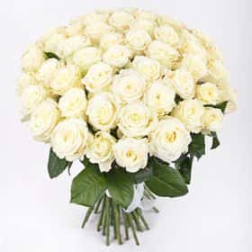 Букет из 51 белой розы «Волшебный день»