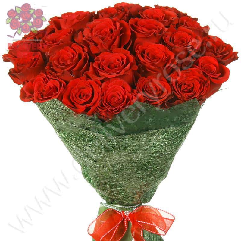 Букет из 25 красных роз "Аппер Класс"